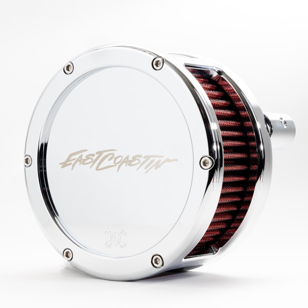 EAST COASTIN BA Air Cleaner Kit, Chrome finish, Red filter