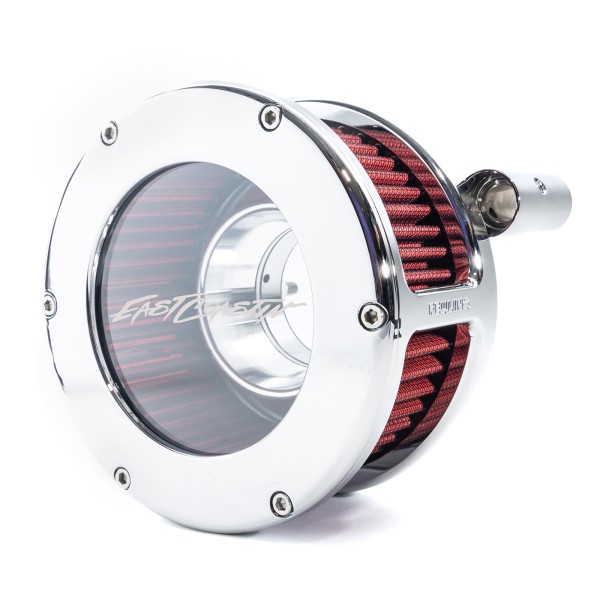 EAST COASTIN BA Air Cleaner Kit, Chrome finish, Red filter