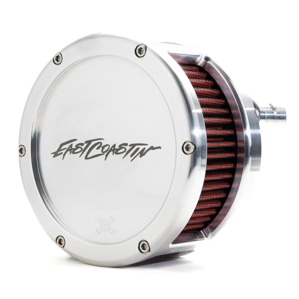 EAST COASTIN BA Air Cleaner Kit, Raw finish, Red filter