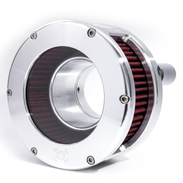 BA Air Cleaner Kit, Raw finish, red filter
