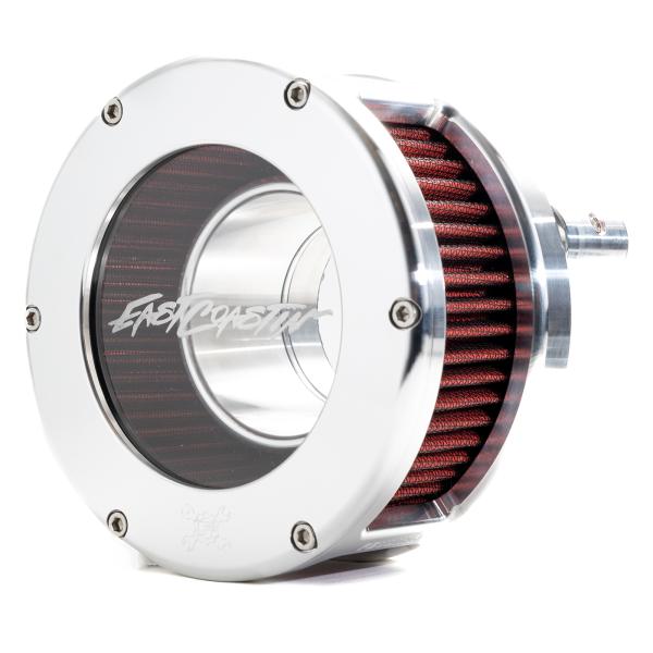 EAST COASTIN BA Air Cleaner Kit, Raw finish, red filter