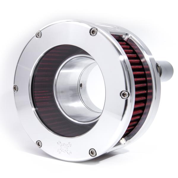 BA Air Cleaner Kit, Raw finish, red filter