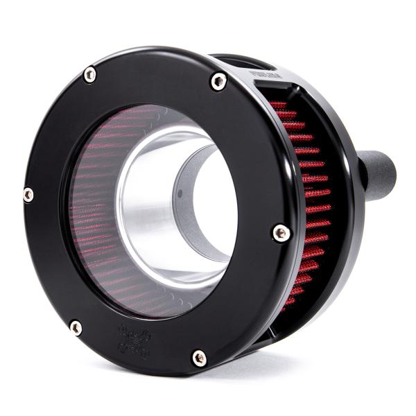 BA Air Cleaner Kit, Black finish, Red filter