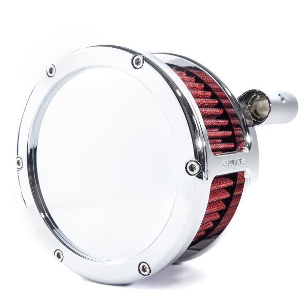 BA Air Cleaner Kit, Chrome finish, Red filter