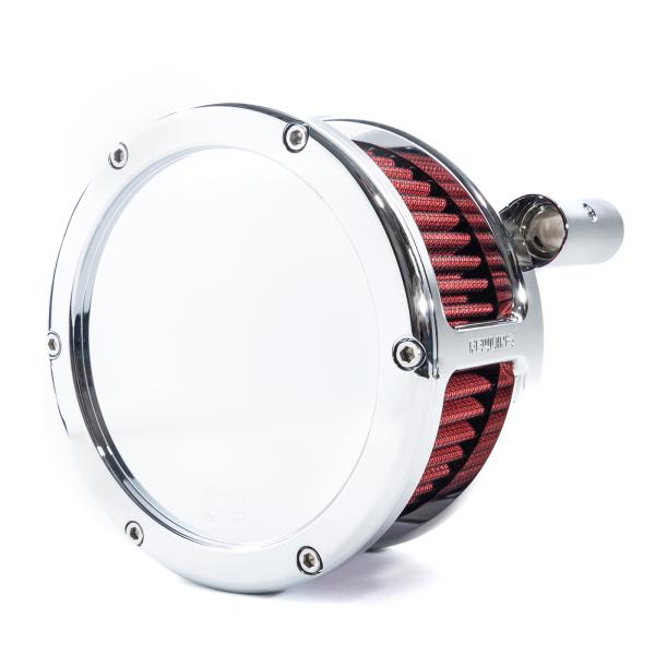 BA Air Cleaner Kit, Chrome finish, Red filter