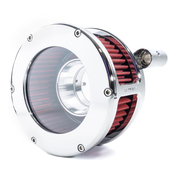 BA Air Cleaner Kit, Chrome finish, Red filter