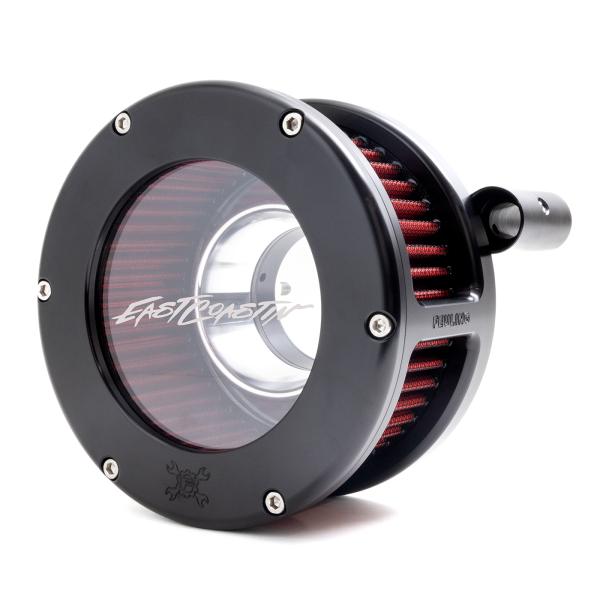EAST COASTIN BA Air Cleaner Kit, Black finish, Red filter