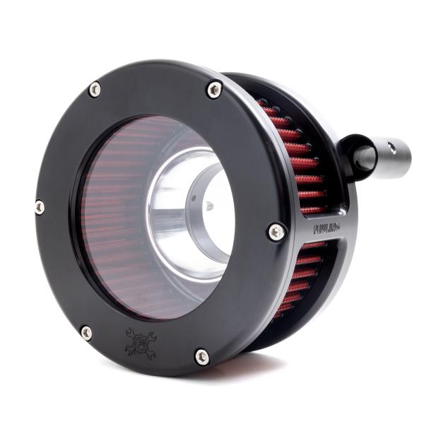 BA Air Cleaner Kit, Black finish, Red filter