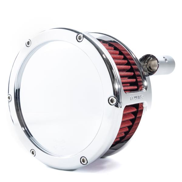 BA Air Cleaner Kit, Chrome finish, Red filter