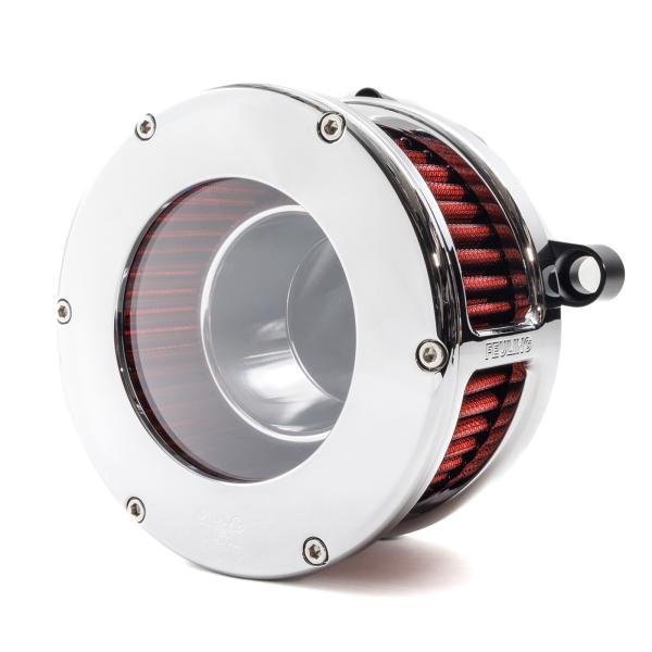 BA Air Cleaner Kit, Chrome finish, Red filter