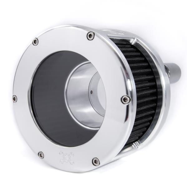 BA Race Series Air Cleaner Kit, Race Series tall cage, Raw finish, Black filter