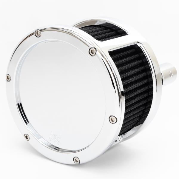 BA Race Series Air Cleaner Kit, Race Series tall cage, Chrome finish, Red filter